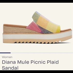 Tom’s , multicolor sandals , 8 1/2, worn once